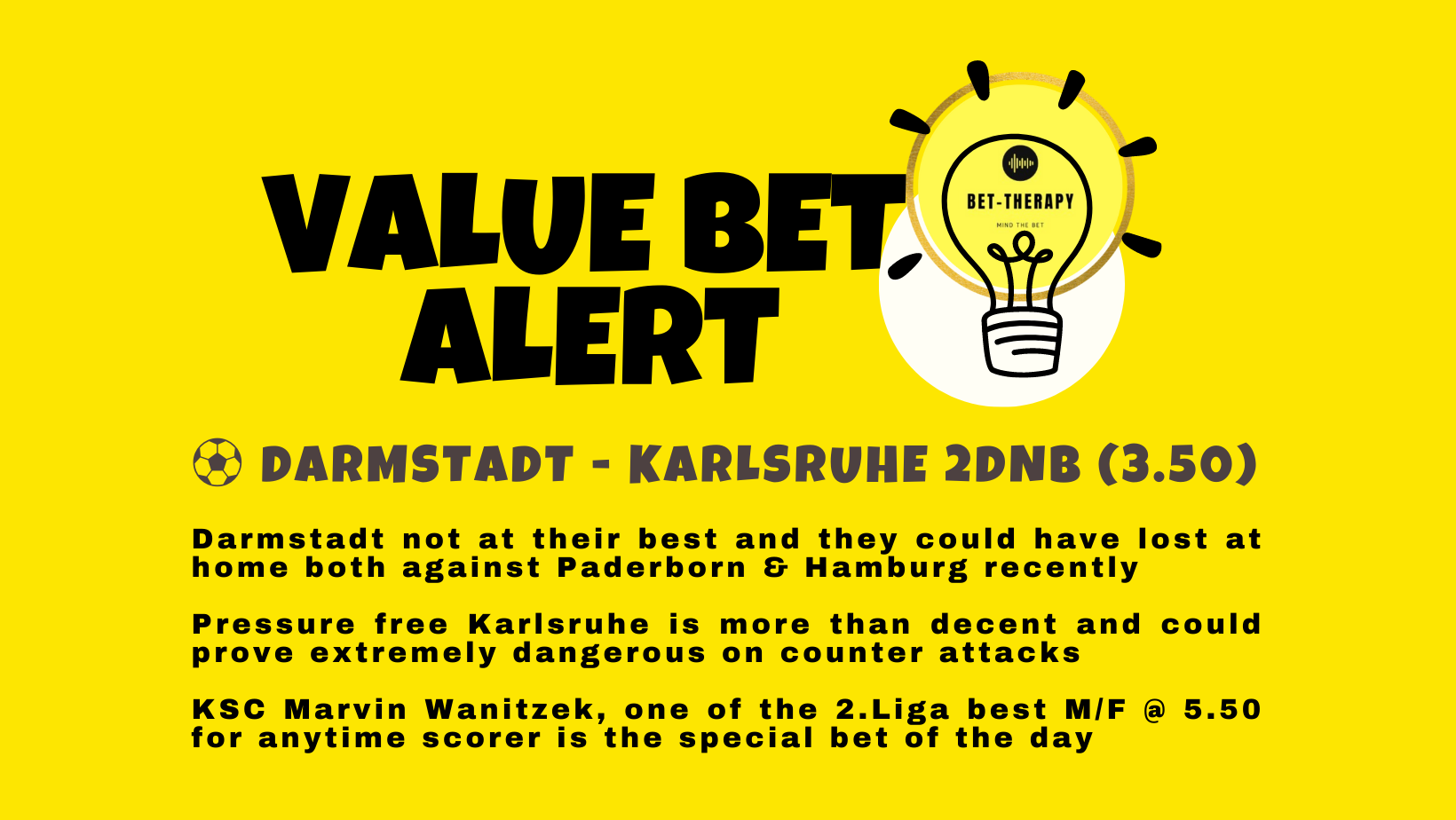 Bet Therapy value bet of the day Betting tips