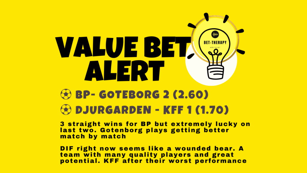 Value bet alert stoixima στοίχημα Καθηγητής Μυστήριος Bet Therapy