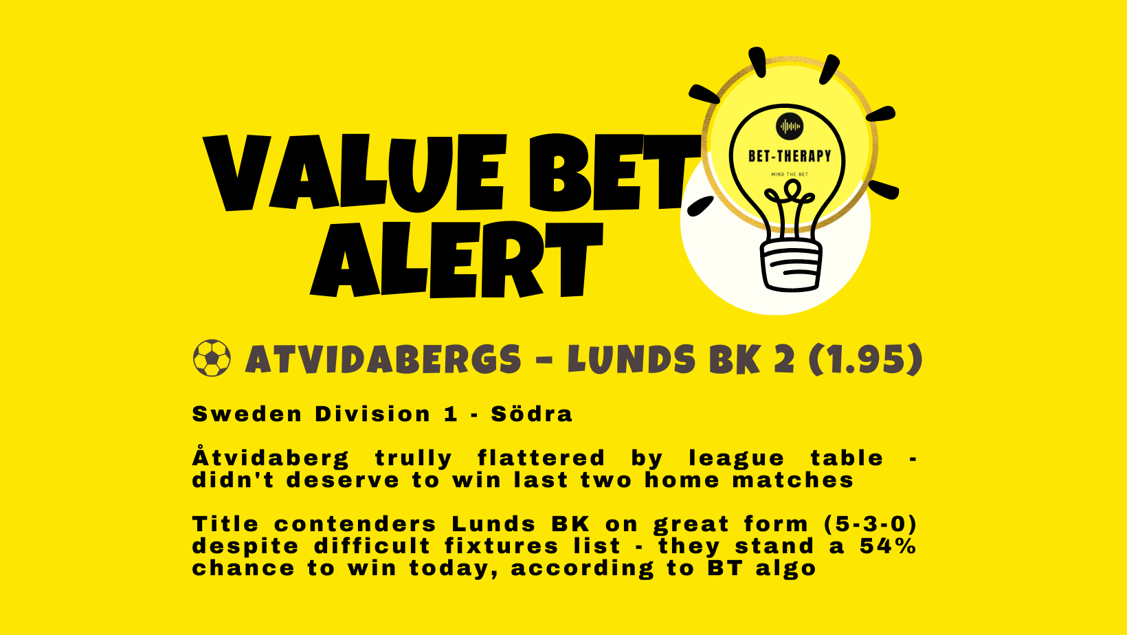 Value bet of the day - Bet Therapy