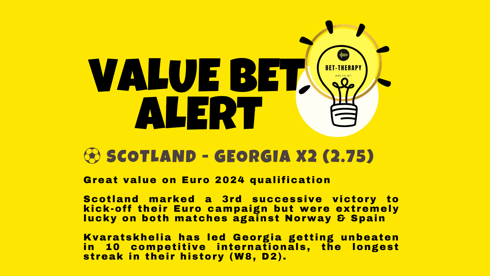 Bet Therapy value bet of the day