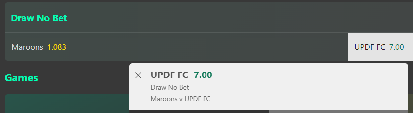 Flying Dutchman Value Bet