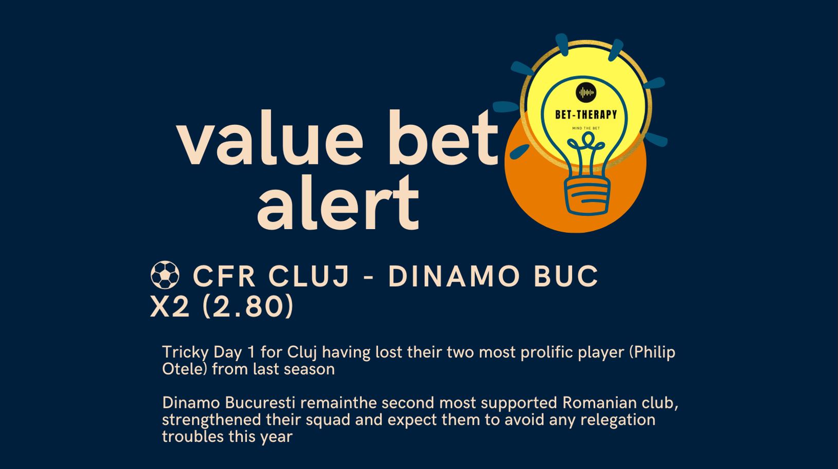 bet therapy value bet of the day