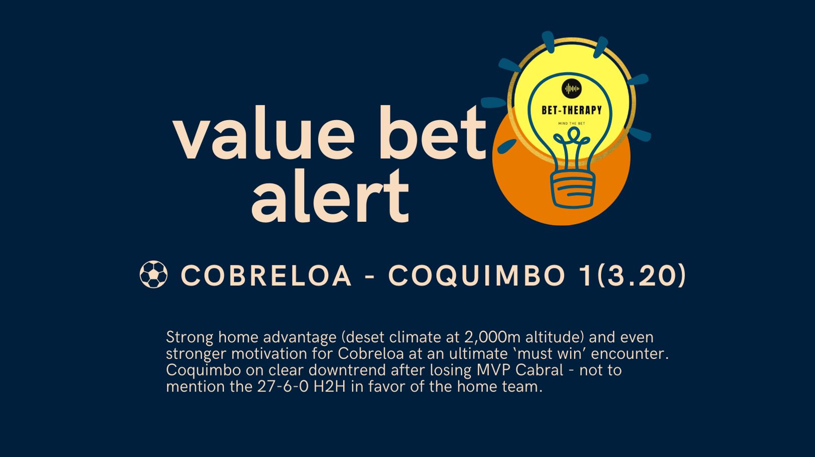 cobreloa value bet of the day